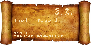 Brezán Kasszián névjegykártya